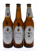 Lote 1814 - BERGADLER – 3 Garrafas de Cerveja, Premium Pils, Bergadler, Alemanha, (500ml – 4,9%vol). Nota: rótulos danificados