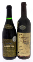 Lote 1835 - CONJUNTO DE VINHOS – Conjunto de duas garrafas de Vinho Tinto, Cabeça de Toiro, Reserva, Colheita 1994, Santarém-VQPRD, Caves Dom Teodósio, (750ml-12,5%vol) e Romeira, Reserva, Colheita 1998, Palmela-Doc, Medalha de Prata, I Concurso de Vinhos