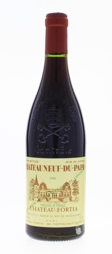 Lote 1863 - CHATEAU FORTIA 1990 – Garrafa de Vinho Tinto, Chateauneuf – Du – Pape, Baron Le Roy de Boiseaumarie, França, (750ml – 14%vol). Nota: garrafa idêntica à venda por € 36,50. Consultar http://www.ebay.fr/itm/1-CHATEAU-FORTIA-1990-CHATEAUNEUF-DU-PA