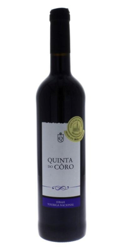 Lote 1868 - QUINTA DO CÔRO - Garrafa de Vinho Tinto, Quinta do Côro, Colheita 2010, Castas: Syrah/Touriga Nacional, Vinho Regional Tejo, Sardoal, (750ml – 14%vol). Nota: medalha de Ouro, Concurso Mundial Bruxelas, 2012