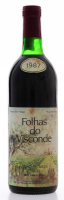 Lote 1934 - FOLHAS DO VISCONDE - Garrafa de Vinho Tinto, Folhas do Visconde, Colheita 1987, Castas: Periquita, Mortágua e trincadeira Preta, Soc. Produtores de Vinho da Região do Cartaxo, (750ml – 12,5%vol). Nota: rótulo ligeiramente danificado