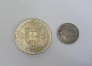Lote 1820107 - Lote de 2 moedas portuguesas em Prata, moeda de 50$00 Vasco da Gama 1969 e moeda de 2$50 datada de 1946, Bela e BC 