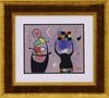 Lote 6188 - JOAN MIRÓ (1893-1983) - Original – Pintura a guache sobre papel, assinada, motivo "Figuras”, com 29x34 cm (moldura dourada com 57,5x64 cm). Com Certificado de Autenticidade e proveniência. Guache deste autor foi vendido por € 1.084.090 na leil