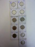 Lote 1820282 - Colecção de 11 moedas de Prata Portuguesas, são 5$00 de 1932 a 1951, BC e Bela