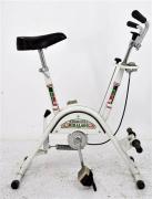 Lote 1840010 - Bicicleta estática, Ciclostatic Miralago, cor branca, com 94x70x37 cm, usada e funcionar, Nota: apresenta falhas
