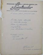 Lote 1900004 - Cruzeiro Seixas, poema surrealista, datado de "África 1958, às 4 da madrugada", manuscrito pelo mestre sobre papel timbrado da firma "Lusolanda", não assinado, com 28x22cm. NOTA: interessante poema surrealista, não publicado, datado de 1958, manuscrito pela mão do mestre. Poemas semelhantes de outros artistas surrealistas (Mário Cesariny, etc) atingem habitualmente valores de 400 euros em leilão. Peça muito rara e valiosa. PROVENIÊNCIA: colecção Cruzeiro Seixas. 