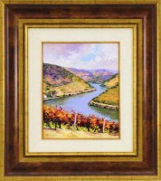 Lote 6030 - MOTA URGEIRO - Original - Pintura a óleo sobre madeira, assinada, título "Outono no Douro”, com 30x25 cm (moldura dourada com 56x50 cm). Óleo deste autor foi vendido por € 3.400 numa leiloeira em Lisboa. Nota: Mota Urgeiro é considerado o expo