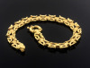 Lote 6042 - PULSEIRA EM OURO 19.2 KT - Malha de elos triplos com travessas cinzeladas. Peso: 13,55 g. Dim: 19x0,9 cm. Valor estimado de € 1.350 em ourivesaria. Nota: com marcas de contraste, como novo - 3