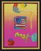 Lote 6118 - PETER MAX (N.1937) - Original, Técnica mista sobre papel, assinada, motivo "Liberty and Justice for All", com 27,5x21,5 cm (moldura com 62x55 cm). Técnica mista deste autor foi vendida por € 2.841 na leiloeira Leland Little , Hillsborough NC n - 2