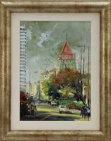 Lote 6285 - JOÃO MÁRIO (n.1932) - Original - Pintura a óleo sobre tela, assinada, título "Praça de Londres (Lisboa)", com 46x33 cm (moldura com 64x51 cm). Obra de técnica semelhante foi vendida por € 1.400 numa leiloeira em Lisboa. Nota: João Mário é um i