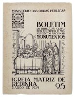 Lote 1152 - LIVRO "IGREJA DA MATRIZ DE REDINHA" - Boletim da Direcção Geral dos Edifícios e Monumentos Nacionais. N.º 95. Editora: Ministério das Obras Públicas, 1959. Dim: 25x20,5 cm. Livro de capa de brochura. Nota: por abrir. exemplar ilustrado com pla