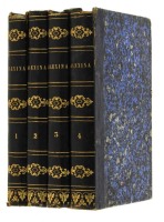 Lote 1171 - LIVROS “ALEXINA, OU A TORRE VELHA DO CASTELLO DE HOLDHEIM” - Lisboa. Na Typographia Rollandiana. 1832. 4 tomos. 174 + 181 + 179-III + 209-III págs. Encadernações em meia inglesa de pele com dourados nas lombadas. Nota: sinais de manuseamento. 