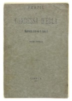 Lote 1217 - LIVRO "PERFIL DA CONDESSA D'EDLA - MADRASTA D'EL-REI D. LUIZ I"- Por Máximo Estrella. Editora: Typographia Nacional, 1886. Dim: 18,5x13 cm. Livro de capa de brochura. Nota: sinais de manuseamento conforme fotos