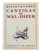 Lote 1508 - LIVRO "CANTIGAS DE MAL-DIZER" - Por Silva Tavares. 1ª edição. Editora: Parceria António Maria Pereira, 1942. Dim: 14,5x11 cm. Livro de capa de brochura. Nota: sinais de manuseamento conforme fotos