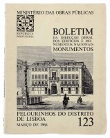 Lote 1582 - LIVRO "PELOURINHOS DO DISTRITO DE LISBOA" - Boletim da Direcção Geral dos Edifícios e Monumentos Nacionais. N.º 123. Editora: Ministério das Obras Públicas, 1966. Dim: 25x20,5 cm. Livro de capa de brochura. Nota: por abrir. Exemplar ilustrado 