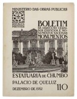 Lote 1592 - LIVRO "ESTATUÁRIA DE CHUMBO PALÁCIO DE QUELUZ" - Boletim da Direcção Geral dos Edifícios e Monumentos Nacionais. N.º 110. Editora: Ministério das Obras Públicas, 1962. Dim: 25x20,5 cm. Livro de capa de brochura. Nota: por abrir. Exemplar ilust