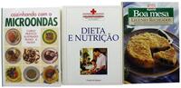 Lote 1740 - CONJUNTO DE LIVROS - Conjunto composto por 3 livros. "Cozinhando com o microondas, curso prático ilustrado passo a passo", editora: Difusão Cultural, 1995. "Dieta e nutrição, Cruz Vermelha Portuguesa", por Tony Smith, editora: Círculo de Leito