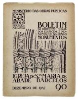 Lote 1793 - LIVRO "IGREJA DE STª MARIA DE ABADE BARCELOS" - Boletim da Direcção Geral dos Edifícios e Monumentos Nacionais. N.º 90. Editora: Ministério das Obras Públicas, 1957. Dim: 25x20,5 cm. Livro de capa de brochura. Nota: por abrir. Exemplar ilustra