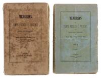 Lote 1824 - LIVRO "MEMÓRIAS DO TEMPO PASSADO E PRESENTE PARA LIÇÃO DOS VINDOUROS" - 2 vols. Por Antonio Luiz de Sousa Henriques Secco. Editora: Imprensa da Universidade, 1880-1889. Dim: 23x14 cm. Livros de capa de brochura. Nota: sinais de manuseamento e 