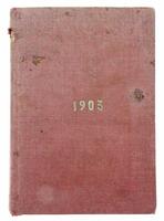 Lote 1859 - LIVRO "ALMANAK FAMILIAR PARA 1903" - Por Miguel Augusto Ferreira. Editora: Typographia Universal, 1902. Dim: 12,5x8,5 cm. Livro de capa dura. Nota: sinais de manuseamento conforme fotos