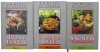 Lote 1864 - CONJUNTO DE 3 LIVROS - Conjunto composto por 3 livros da coleção Um Mundo de Sabores. "Cozinha Leve", "Boas Festas" e "Saladas", por Filipa Vacondeus. Editora: Selecções do Reader's Digest, 1993. Dim: 25x17,5 cm. Livros de capa dura. Nota: 1 l