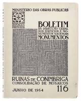 Lote 1887 - LIVRO "RUÍNAS DE CONÍMBRIGA CONSOLIDAÇÃO DE MOSAICOS" - Boletim da Direcção Geral dos Edifícios e Monumentos Nacionais. N.º 116. Editora: Ministério das Obras Públicas, 1964. Dim: 25x20,5 cm. Livro de capa de brochura. Nota: por abrir. Exempla