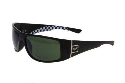 Lote 388 - ÓCULOS DE SOL, ARMANI - Modelo "Racing Style", massa acrílica cor preta, com lentes verde escuro, protecção UV400. Nota: usados, com pequenos riscos nos bordos das lentes, sem contudo interferirem com o campo de visão, sem documentos, sem esto