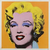 Lote 393 - ANDY WARHOL – Poster “Orange Marilyn”, licenciado por CMG Worldwide, edição Andy Warhol Foundation for the Visual Arts, 1998, com 60x60 cm – Sem Moldura