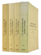 Lote 1997 - LIVROS "CRÓNICA GERAL DE ESPANHA DE 1344" - 4 vols., completo. Edição Crítica do texto português por Luís Filipe Lindley Cintra. Exemplares idênticos à venda por € 250. Edição Imprensa Nacional - Casa da Moeda, 1990. Livros de capa de brochura. Dim: 25x17 cm. Nota: capas e lombadas cansadas, miolo em bom estado. Consultar http://www.alfarrabistaavelarmachado.pt/pt/livraria/go/historia-historia-universal-cronica-geral-de-espanha-de-1344---obra-completa-em-quatro-volumes