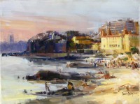 Lote 5010 - DAVID LEVY LIMA (n.1945) – Original - Pintura a óleo sobre tela, assinada, motivo "Praia da Poça, Cascais", com 30x40 cm. Obra deste autor foi vendida por € 1.200 numa leiloeira em Lisboa. Nota: David Levy Lima é um pintor de finíssima têmpera