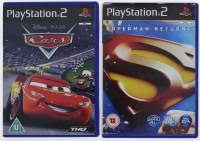 Lote 25 - PLAYSTATION 2, CONJUNTO DE JOGOS – Composto por 2 jogos, “Cars” e “Superman Returns”. Nota: Sinais de uso, não testados