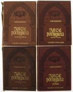 Lote 3009 - LIVROS "ARTE PORTUGUESA - AS ARTES DECORATIVAS. ARQUITECTURA E ESCULTURA. PINTURA" - 4 vols. Por João Barreira. Exemplares idêntico à venda por € 500. Edições Excelsior, s.d. [1946-1951]. Dim: 30x24 cm. Encadernações do editorias inteiras de pele com ferros a ouro. Nota: exemplares com defeitos nas lombadas. Consultar http://www.castroesilva.com/store/sku/0901JC011/arte-portuguesa