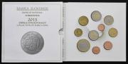 Lote 89 - CARTEIRA DE MOEDAS DE ESLOVÉNIA - Conjunto de 9 moedas e moeda comemorativa de 2015, motivo "Bank of Slovenia", da série Collection of Euro Coins. Em carteira selada.