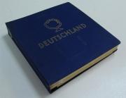 Lote 404 - ÁLBUM CLASSIFICADOR DE SELOS - Álbum Classificador com vinte e duas folhas, quarenta e quatro páginas com 7056 selos na sua maioria da Alemanha. Dimensões: 30x28,5 cm.