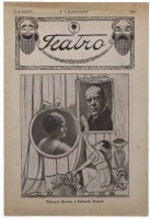 Lote 27 - REVISTA "O TEATRO" - Nº 9. Dir. Roque da Fonseca, Colaboração artístic de Americo Amarelhe, Francisco Valença e M.G.Bordallo Pinheiro, Lisboa, Imp. Na Typ. Do Annuario Commercial, 1918. Dim: 29,5x20 cm. Encadernação em capa de brochura. Nota: ca