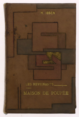 Lote 123 - LIVRO "LES REVENANTS. MAISON DE POUPÉE" - Por H.Ibsen, Paris, Librairie Académique Perrin et Cie, Libraires-Éditeurs, 1930. Ostenta ex-libris do Dr. Francisco Gentil. Dim: 18,5x11 cm. Com excepcional encadernação modernista. Nota: falhas e defe