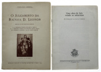 Lote 126 - LIVRO E OPÚSCULO - 2 vols. 1 - "Uma obra de Arte votada ao ostracismo", Fernando da Silva Correia, Lisboa, Separata da Revista «Ocidente», 1963. Com dedicatória do autor a Rocha Souto. 2 - "O Julgamento da Rainha D. Leonor. Seguido de três rela