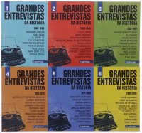 Lote 355 - LIVROS "GRANDES ENTREVISTAS DA HISTÓRIA (1865-2006)" - 6 vols. AAVV, Lisboa, Expresso, 2014. Dim: 19x12,5 cm. Encadernações de capas de brochura. Nota: capas e lombadas cansadas, amarelecido