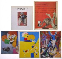 Lote 483 - CATÁLOGOS, CONJUNTO - 5 vols. 1 - "Catálogo de pinturas de Júlio Pomar em exposição na Galeria 111", Lisboa, 1992. 2 - "Pomar Festas do Divino Espírito Santo, na Ilha Terceira", Angra do Heroísmo, Instituto Açoriano de Cultura, 1996. 3 - "Pomar