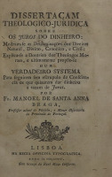 Lote 897 - LIVRO "DISSERTAÇAM THEOLOGICO-JURIDICA SOBRE OS JUROS DO DINHEIRO" - Por Fr. Manoel de Santa Anna Braga. Editora: Lisboa, Na Regia Officina Typographica, 1781. Raro. Excelente exemplar. Dim: 16x11 cm. Encadernação de capa de brochura. Nota: sin