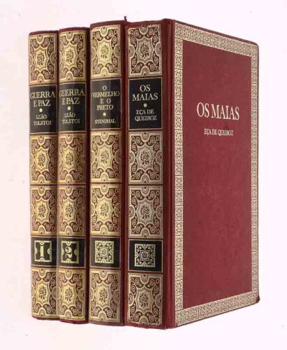 Lote 990 - LIVROS, CONJUNTO - 4 vols. 1 - "Os Maias", Eça de Queiroz, Lisboa, Círculo de Leitores, 1975. 2 - "O Vermelho e o Negro", Stendhal, Lisboa, Círculo de Leitores, 1978. 3 - 2 vols., "Guerra e Paz", Leon Tolstoi, Lisboa, Círculo de Leitores, 1980-