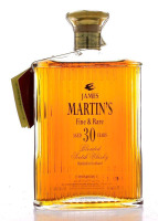 Lote 2005 - JAMES MARTIN'S 30 ANOS - Garrafa de Whisky, Fine & Rare, Blended Scotch, Escócia (700ml - 43%vol). Nota: garrafa idêntica à venda por € 790. Consultar valor indicativo em https://www.garrafeiranacional.com/james-martin-s-30-anos-sem-caixa.html