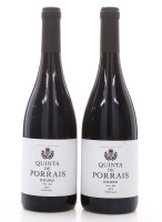 Lote 2108 - QUINTA DE PORRAIS 2012 - 2 Garrafas de Vinho Tinto, Castas Touriga Nacional, Sousão e Tinta Barroca, com estágio de 9 meses em barricas de Carvalho Francês. Enólogo - Francisco Olazabal, Sociedade agrícola Quinta de Porrais Ldª, Porrais, Murça