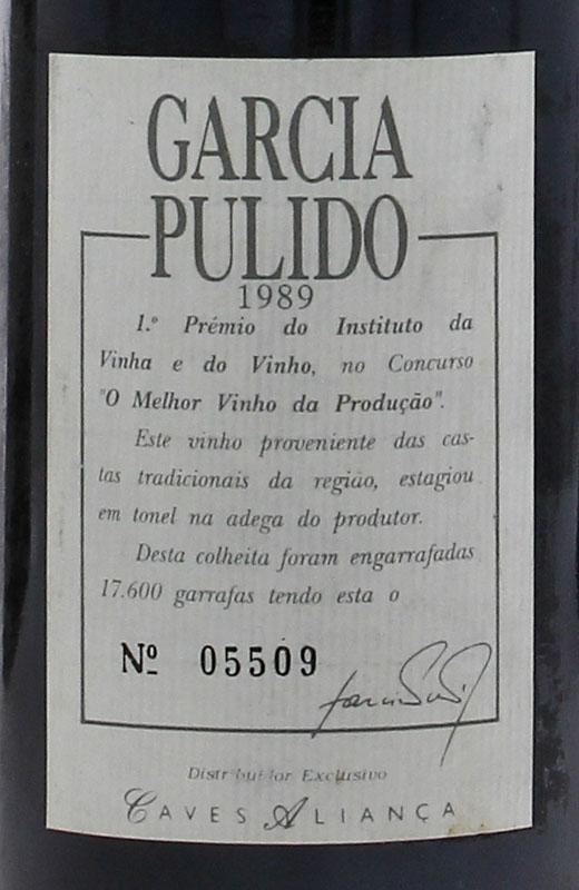 1989 Garcia Pulido Bairrada Garrafeira