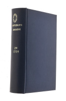 Lote 3005 - LIVRO “THE GENTLEMAN'S MAGAZINE, AND HISTORICAL CHRONICLE. VOLUME XXIX. FOR THE YEAR 1759” - Língua inglesa. Por Sylvanus Urban. Exemplar idêntico à venda por € 1.031,01 (US$ 1.121,00). Editora: D. Henry and R. Cave at St. John's Gate, London,