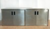 Lote 18 - ESTRUTURA DE APOIO - Marca NMP, em aço inox AISI 304 18/10. Com 4 portas de abertura frontal. Tampo com recorte de 76 x 72 cm e dois furos .Completamente aberta na parte de baixo. Pés reguláveis. Dim: 2400 x 1000 x 900 mm + 100 mm.