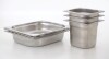 Lote 20 - CUBAS EM AÇO INOX - Conjunto de 6 cubas. Dimensões: 15x16x17 cm (3). 6x32x26 cm (3). Nota: Sinais de uso