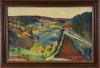 Lote 5221 - HENRI ROMAIN - Original - Pintura a óleo sobre tela, assinada, datada de 1944, motivo “Paisagem Rural”, com 44x70 cm (moldura com 56x80 cm, com pequenas falhas de manuseamento)