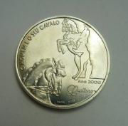 Lote 14 - Moeda de prata de 1000 Escudos comemorativa de O Homem e o seu Cavalo, Lusitano , datada de 2000, Bela