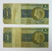 Lote 31 - Lote de 2 notas, são Um Cruzeiro Banco Central do Brasil, BC